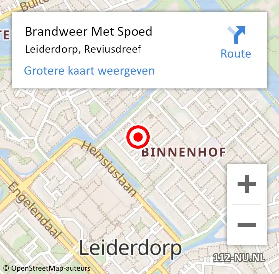 Locatie op kaart van de 112 melding: Brandweer Met Spoed Naar Leiderdorp, Reviusdreef op 19 februari 2022 14:49