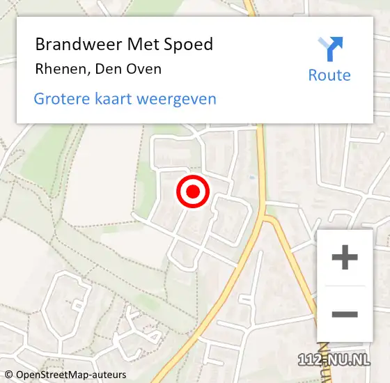 Locatie op kaart van de 112 melding: Brandweer Met Spoed Naar Rhenen, Den Oven op 19 februari 2022 14:55