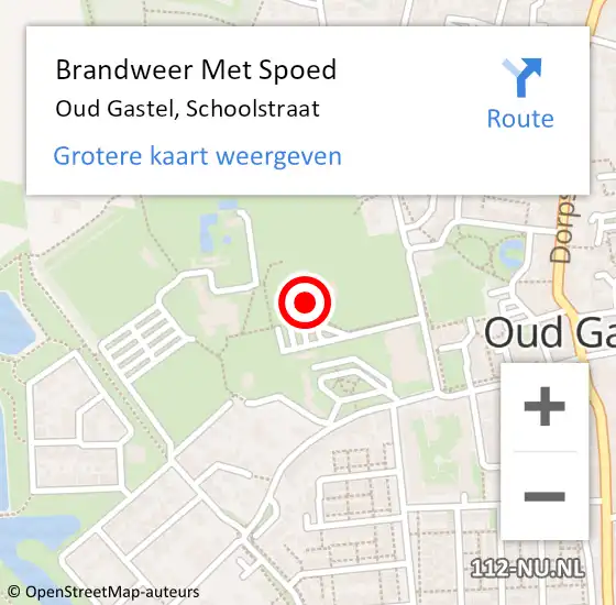 Locatie op kaart van de 112 melding: Brandweer Met Spoed Naar Oud Gastel, Schoolstraat op 19 februari 2022 15:06