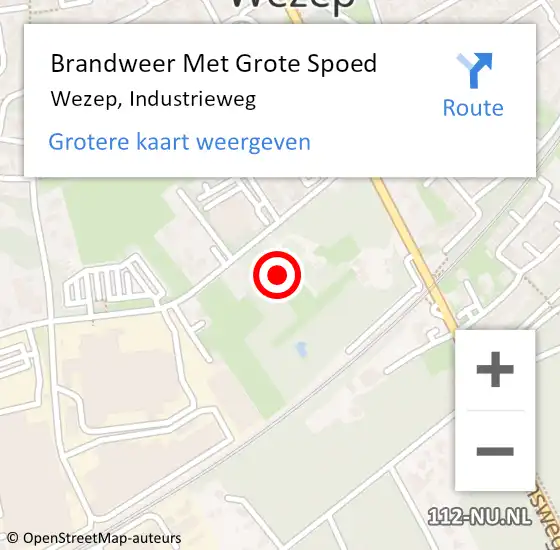 Locatie op kaart van de 112 melding: Brandweer Met Grote Spoed Naar Wezep, Industrieweg op 19 februari 2022 15:12