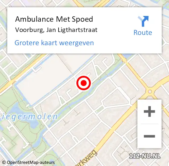 Locatie op kaart van de 112 melding: Ambulance Met Spoed Naar Voorburg, Jan Ligthartstraat op 19 februari 2022 15:20