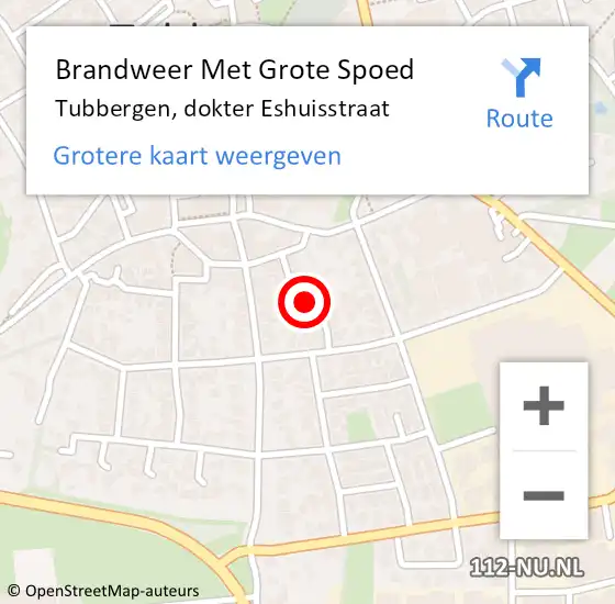 Locatie op kaart van de 112 melding: Brandweer Met Grote Spoed Naar Tubbergen, dokter Eshuisstraat op 19 februari 2022 15:31