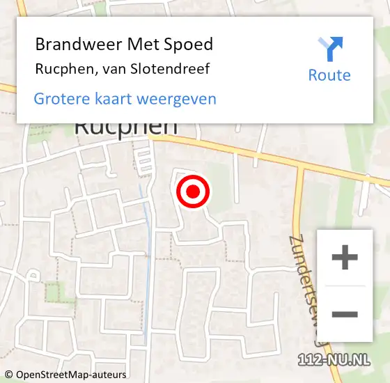 Locatie op kaart van de 112 melding: Brandweer Met Spoed Naar Rucphen, van Slotendreef op 19 februari 2022 15:38