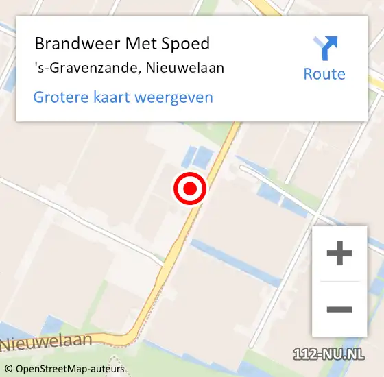 Locatie op kaart van de 112 melding: Brandweer Met Spoed Naar 's-Gravenzande, Nieuwelaan op 19 februari 2022 15:38