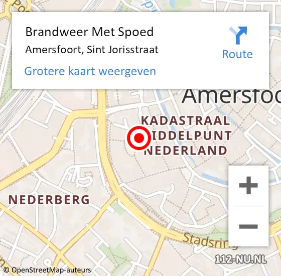 Locatie op kaart van de 112 melding: Brandweer Met Spoed Naar Amersfoort, Sint Jorisstraat op 19 februari 2022 15:39