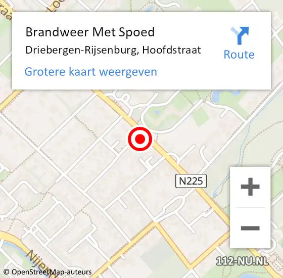 Locatie op kaart van de 112 melding: Brandweer Met Spoed Naar Driebergen-Rijsenburg, Hoofdstraat op 19 februari 2022 15:51