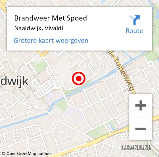 Locatie op kaart van de 112 melding: Brandweer Met Spoed Naar Naaldwijk, Vivaldi op 19 februari 2022 15:58