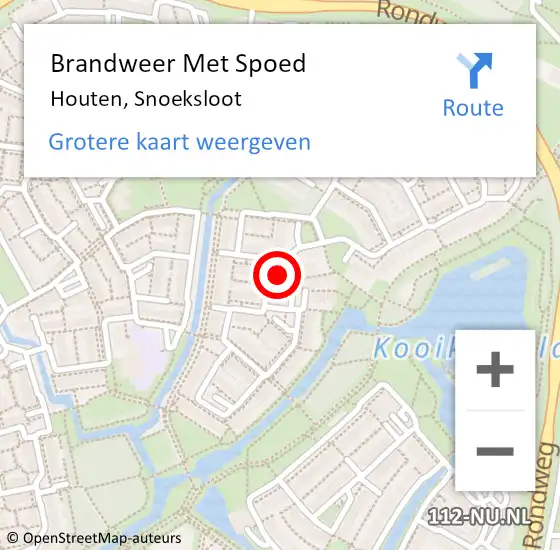 Locatie op kaart van de 112 melding: Brandweer Met Spoed Naar Houten, Snoeksloot op 19 februari 2022 16:05