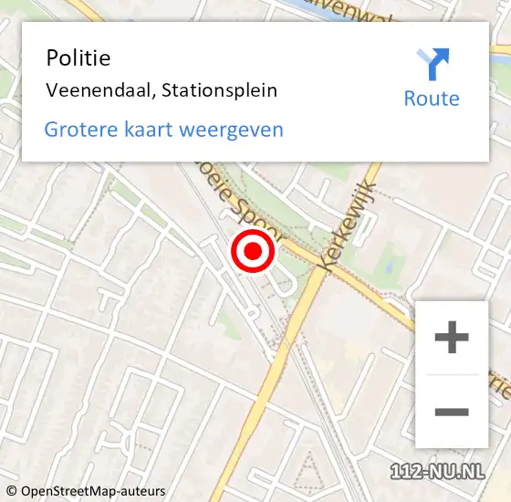 Locatie op kaart van de 112 melding: Politie Veenendaal, Stationsplein op 19 februari 2022 16:22