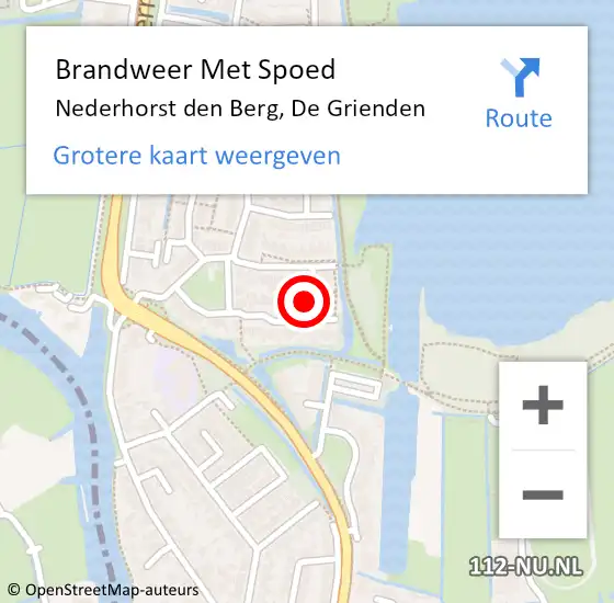 Locatie op kaart van de 112 melding: Brandweer Met Spoed Naar Nederhorst den Berg, De Grienden op 19 februari 2022 16:30