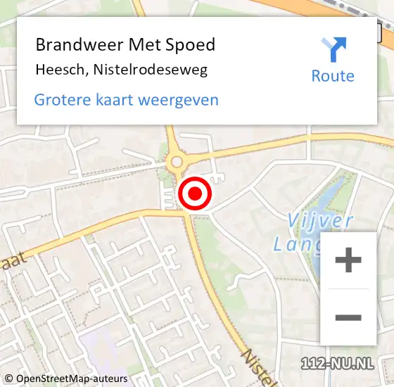 Locatie op kaart van de 112 melding: Brandweer Met Spoed Naar Heesch, Nistelrodeseweg op 19 februari 2022 16:34