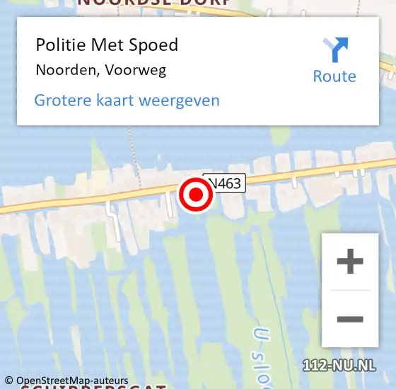 Locatie op kaart van de 112 melding: Politie Met Spoed Naar Noorden, Voorweg op 19 februari 2022 16:35