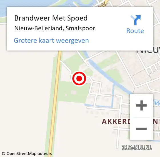 Locatie op kaart van de 112 melding: Brandweer Met Spoed Naar Nieuw-Beijerland, Smalspoor op 19 februari 2022 16:48