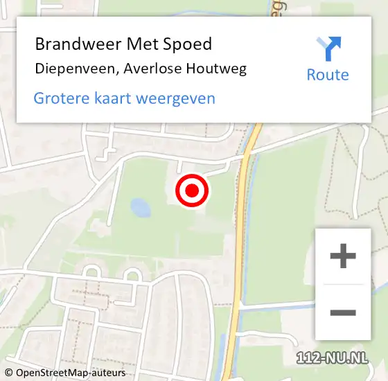 Locatie op kaart van de 112 melding: Brandweer Met Spoed Naar Diepenveen, Averlose Houtweg op 19 februari 2022 16:58