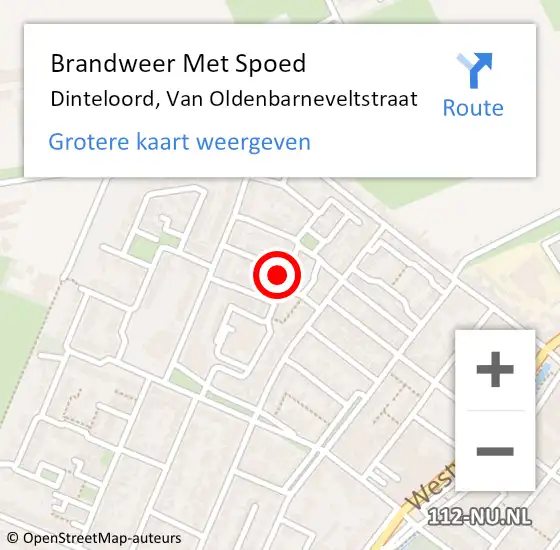 Locatie op kaart van de 112 melding: Brandweer Met Spoed Naar Dinteloord, Van Oldenbarneveltstraat op 19 februari 2022 17:05