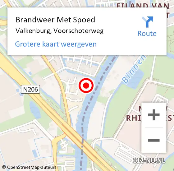 Locatie op kaart van de 112 melding: Brandweer Met Spoed Naar Valkenburg, Voorschoterweg op 19 februari 2022 17:11