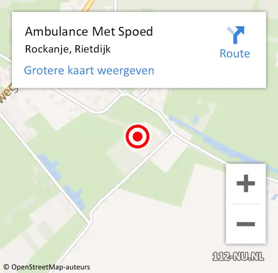 Locatie op kaart van de 112 melding: Ambulance Met Spoed Naar Rockanje, Rietdijk op 19 februari 2022 17:20