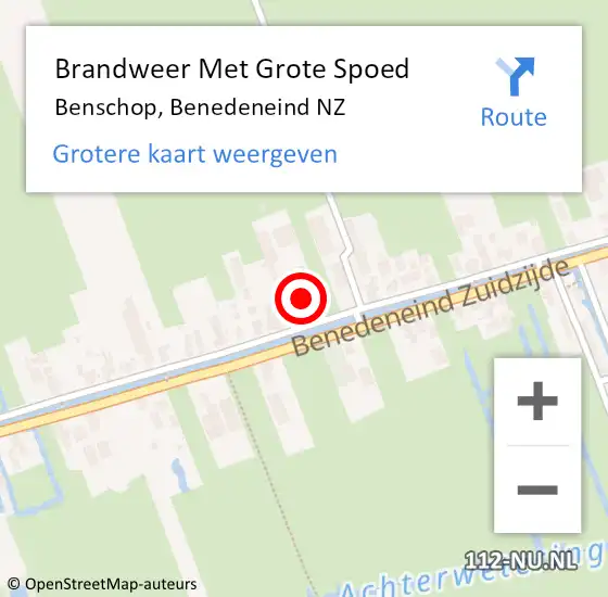 Locatie op kaart van de 112 melding: Brandweer Met Grote Spoed Naar Benschop, Benedeneind NZ op 19 februari 2022 17:33