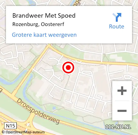 Locatie op kaart van de 112 melding: Brandweer Met Spoed Naar Rozenburg, Oostererf op 19 februari 2022 17:36