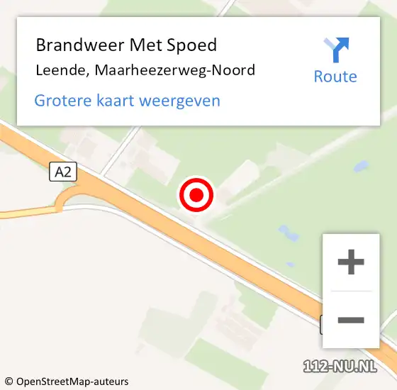 Locatie op kaart van de 112 melding: Brandweer Met Spoed Naar Leende, Maarheezerweg-Noord op 19 februari 2022 17:49