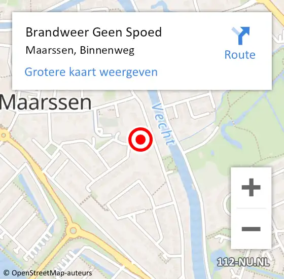 Locatie op kaart van de 112 melding: Brandweer Geen Spoed Naar Maarssen, Binnenweg op 19 februari 2022 18:04