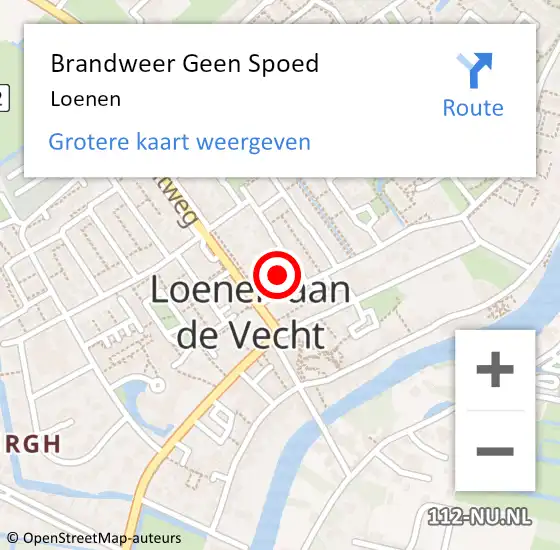 Locatie op kaart van de 112 melding: Brandweer Geen Spoed Naar Loenen aan de Vecht op 19 februari 2022 18:17