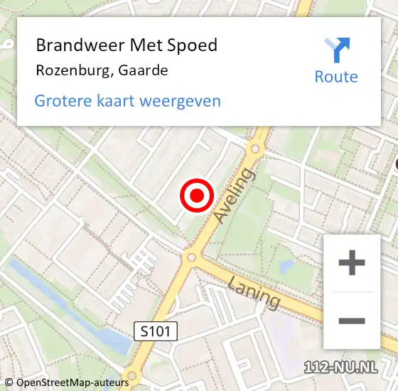 Locatie op kaart van de 112 melding: Brandweer Met Spoed Naar Rozenburg, Gaarde op 19 februari 2022 18:20