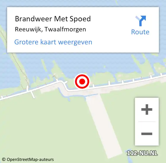 Locatie op kaart van de 112 melding: Brandweer Met Spoed Naar Reeuwijk, Twaalfmorgen op 19 februari 2022 18:51