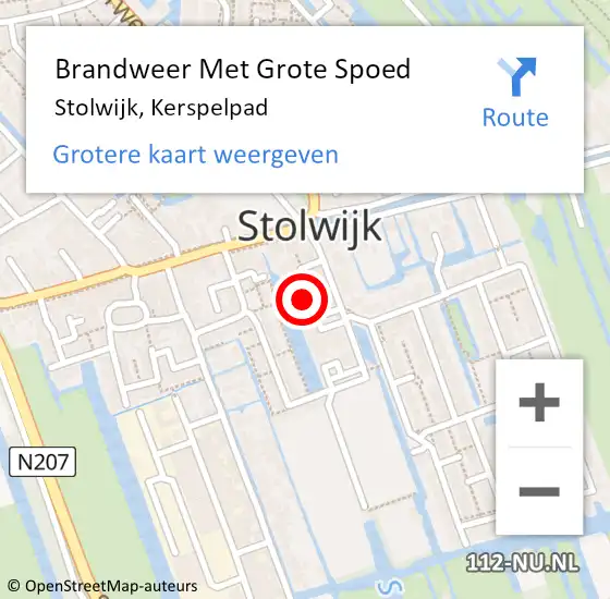 Locatie op kaart van de 112 melding: Brandweer Met Grote Spoed Naar Stolwijk, Kerspelpad op 7 oktober 2013 17:35