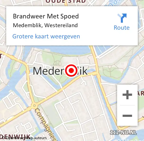 Locatie op kaart van de 112 melding: Brandweer Met Spoed Naar Medemblik, Westereiland op 19 februari 2022 19:05