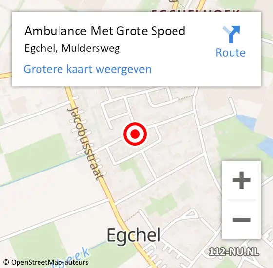 Locatie op kaart van de 112 melding: Ambulance Met Grote Spoed Naar Egchel, Muldersweg op 8 juli 2014 21:54