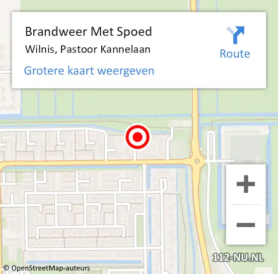 Locatie op kaart van de 112 melding: Brandweer Met Spoed Naar Wilnis, Pastoor Kannelaan op 19 februari 2022 19:15