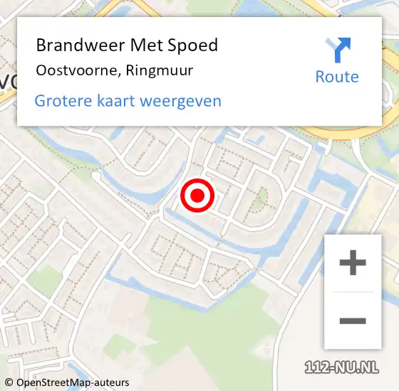 Locatie op kaart van de 112 melding: Brandweer Met Spoed Naar Oostvoorne, Ringmuur op 19 februari 2022 19:42