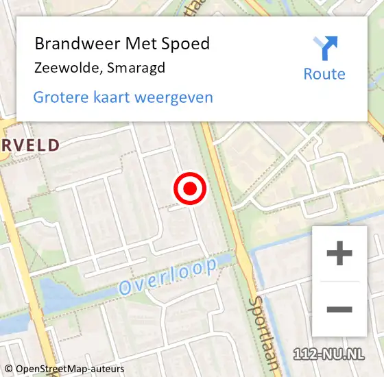 Locatie op kaart van de 112 melding: Brandweer Met Spoed Naar Zeewolde, Smaragd op 19 februari 2022 20:00