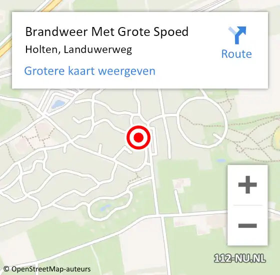 Locatie op kaart van de 112 melding: Brandweer Met Grote Spoed Naar Holten, Landuwerweg op 19 februari 2022 20:50