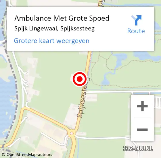 Locatie op kaart van de 112 melding: Ambulance Met Grote Spoed Naar Spijk Lingewaal, Spijksesteeg op 19 februari 2022 20:56