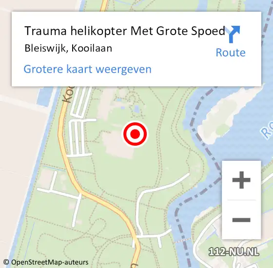 Locatie op kaart van de 112 melding: Trauma helikopter Met Grote Spoed Naar Bleiswijk, Kooilaan op 19 februari 2022 21:17