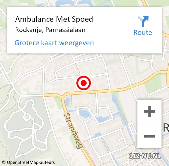 Locatie op kaart van de 112 melding: Ambulance Met Spoed Naar Rockanje, Parnassialaan op 8 juli 2014 22:19