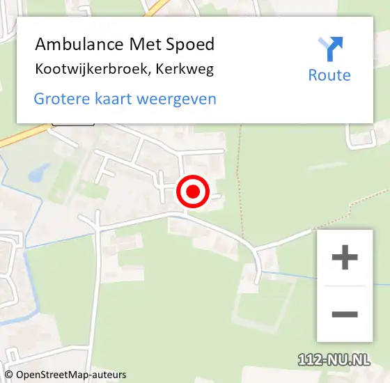 Locatie op kaart van de 112 melding: Ambulance Met Spoed Naar Kootwijkerbroek, Kerkweg op 19 februari 2022 21:28