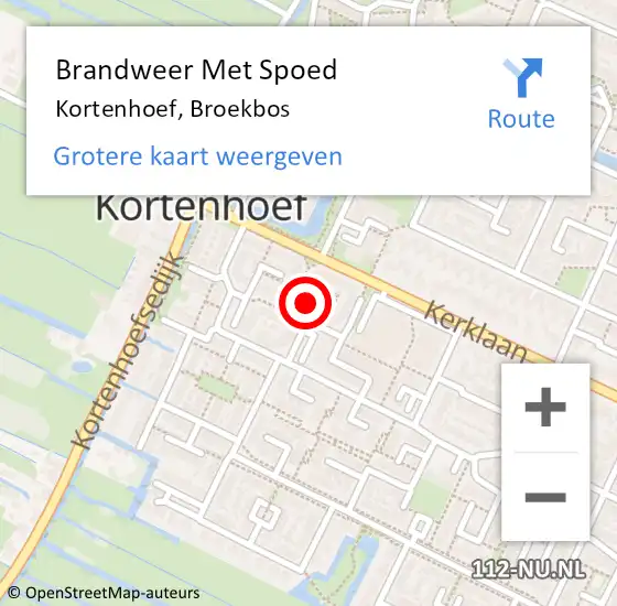 Locatie op kaart van de 112 melding: Brandweer Met Spoed Naar Kortenhoef, Broekbos op 19 februari 2022 21:54