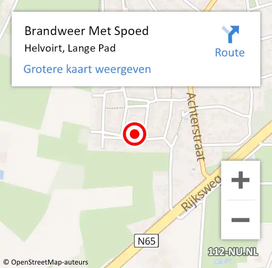 Locatie op kaart van de 112 melding: Brandweer Met Spoed Naar Helvoirt, Lange Pad op 19 februari 2022 22:00