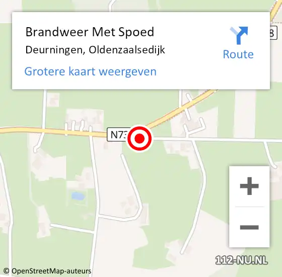 Locatie op kaart van de 112 melding: Brandweer Met Spoed Naar Deurningen, Oldenzaalsedijk op 19 februari 2022 22:08