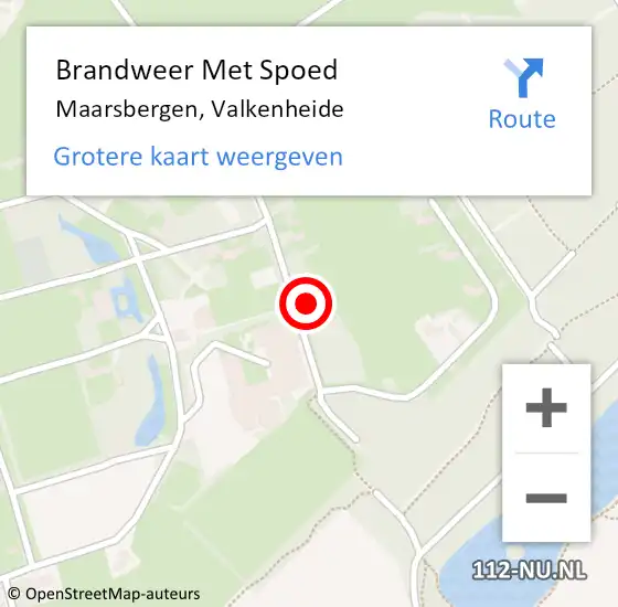 Locatie op kaart van de 112 melding: Brandweer Met Spoed Naar Maarsbergen, Valkenheide op 19 februari 2022 22:58