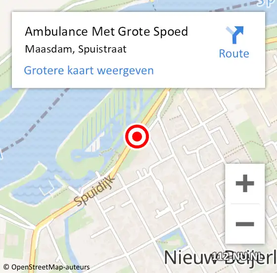 Locatie op kaart van de 112 melding: Ambulance Met Grote Spoed Naar Maasdam, Spuistraat op 20 februari 2022 01:51