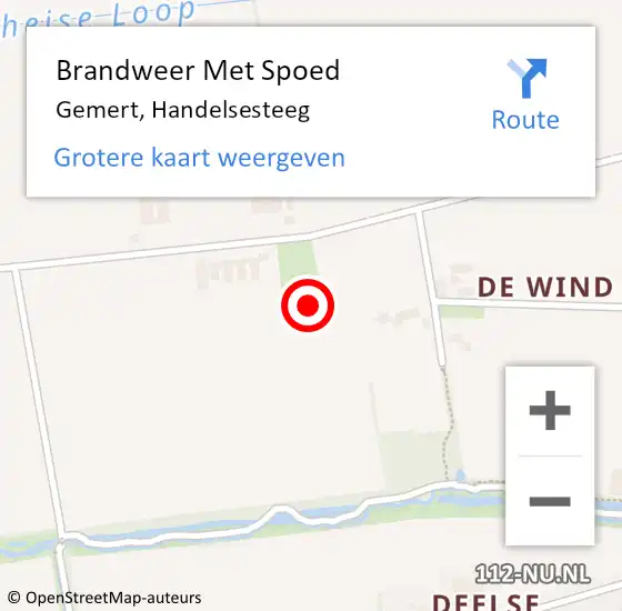 Locatie op kaart van de 112 melding: Brandweer Met Spoed Naar Gemert, Handelsesteeg op 20 februari 2022 02:24