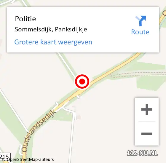 Locatie op kaart van de 112 melding: Politie Sommelsdijk, Panksdijkje op 20 februari 2022 03:43