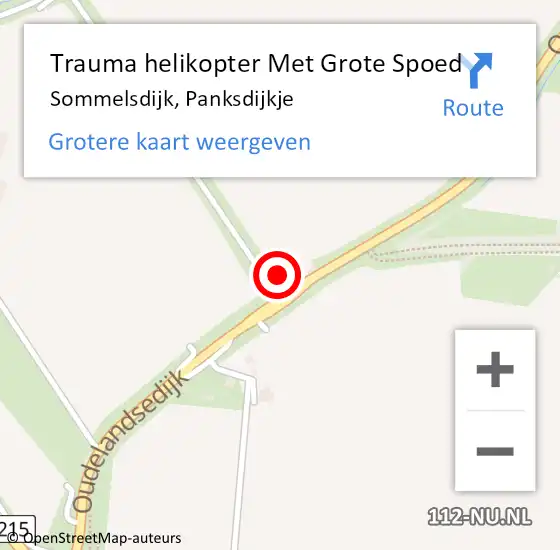 Locatie op kaart van de 112 melding: Trauma helikopter Met Grote Spoed Naar Sommelsdijk, Panksdijkje op 20 februari 2022 03:45