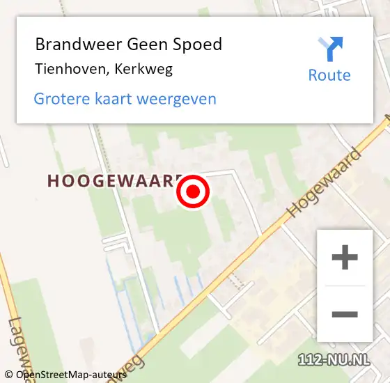 Locatie op kaart van de 112 melding: Brandweer Geen Spoed Naar Tienhoven, Kerkweg op 20 februari 2022 05:52
