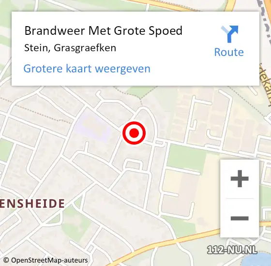 Locatie op kaart van de 112 melding: Brandweer Met Grote Spoed Naar Stein, Grasgraefken op 20 februari 2022 08:23