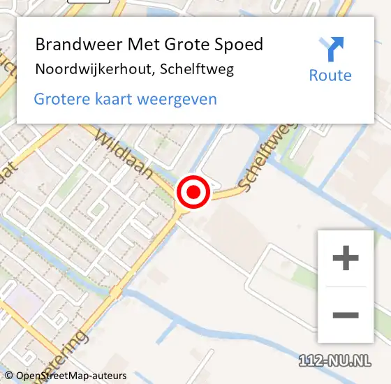 Locatie op kaart van de 112 melding: Brandweer Met Grote Spoed Naar Noordwijkerhout, Schelftweg op 20 februari 2022 08:30